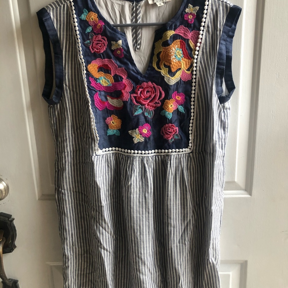 Beautiful floral and striped dress